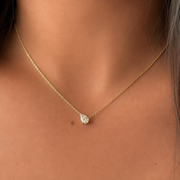 Pendentif diamant naturel poire 1.00 carat or jaune Graziella